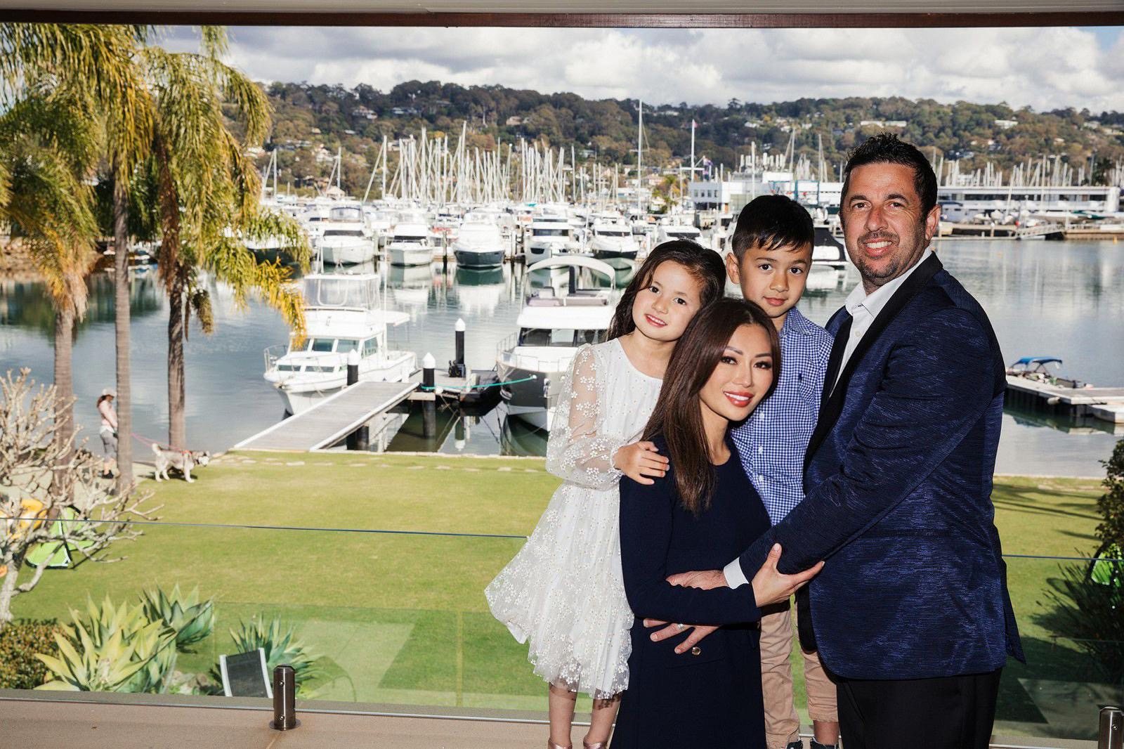 Julie Crawshay with her family in Sydney, Australia